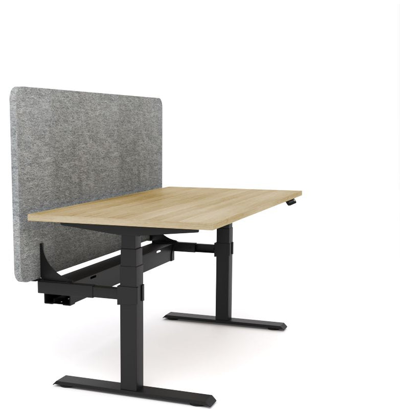 Dynamo Plus - Electric Height Adjustable Single Workstation With Screen (Grey Screen)