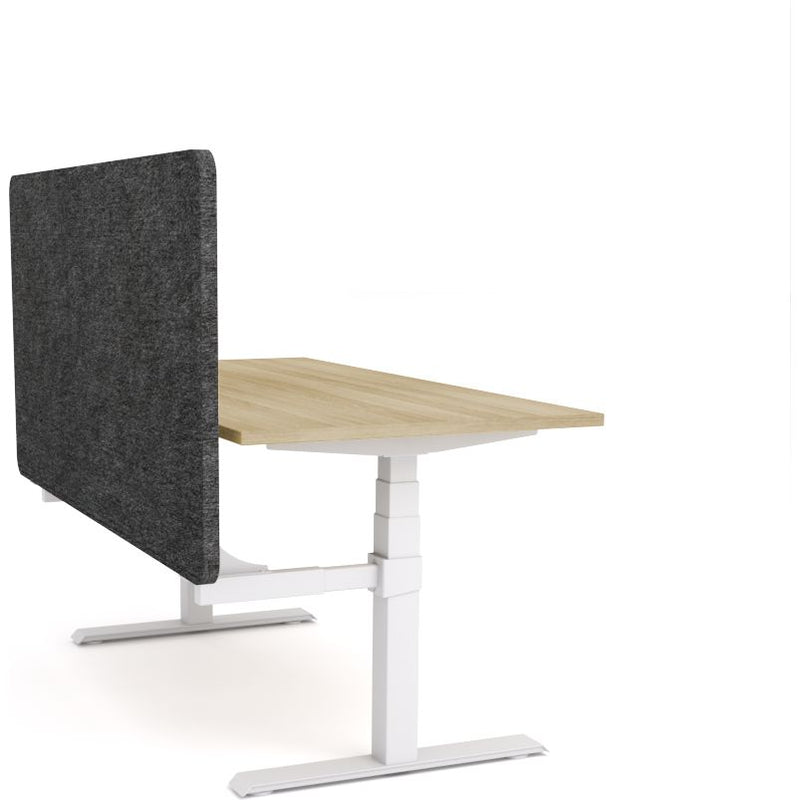 Dynamo Plus - Electric Height Adjustable Single Workstation With Screen (Charcoal Grey Screen)