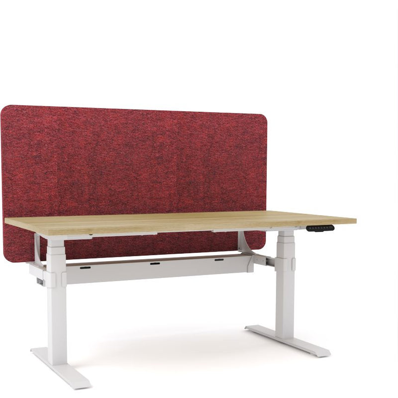 Dynamo Plus - Electric Height Adjustable Single Workstation With Screen (Maroon Screen)