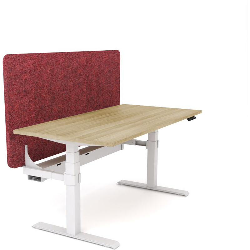 Dynamo Plus - Electric Height Adjustable Single Workstation With Screen (Maroon Screen)