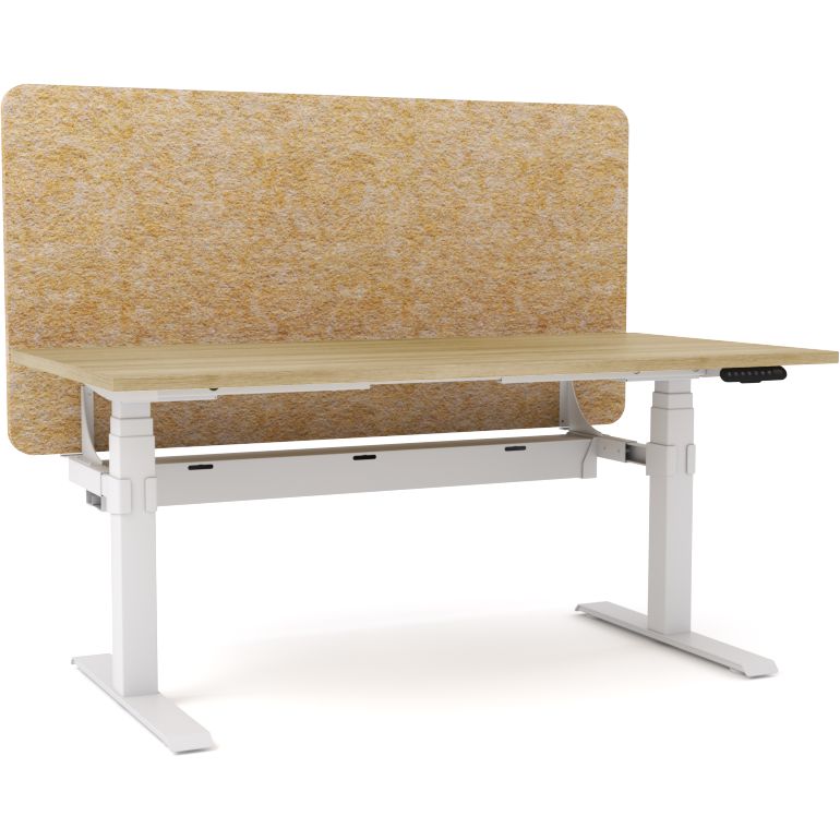 Dynamo Plus - Electric Height Adjustable Single Workstation With Screen (Mid Natural Screen)