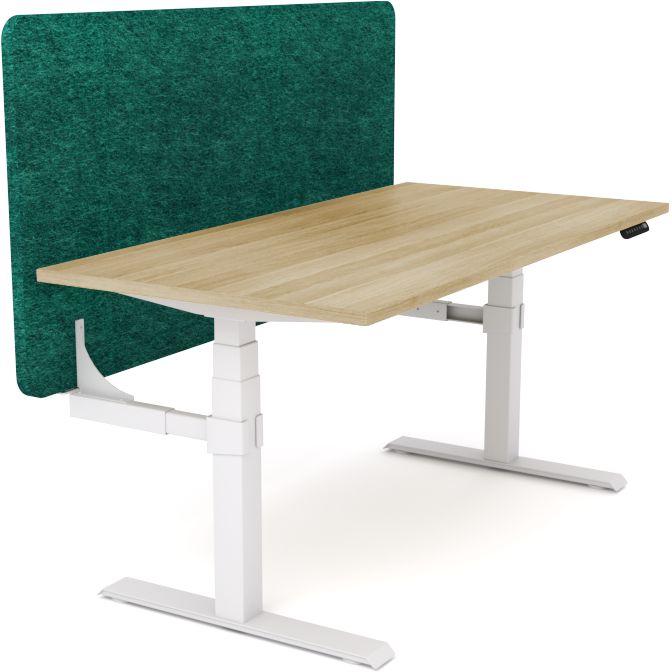 Dynamo Plus - Electric Height Adjustable Single Workstation With Screen (Peacock Screen)