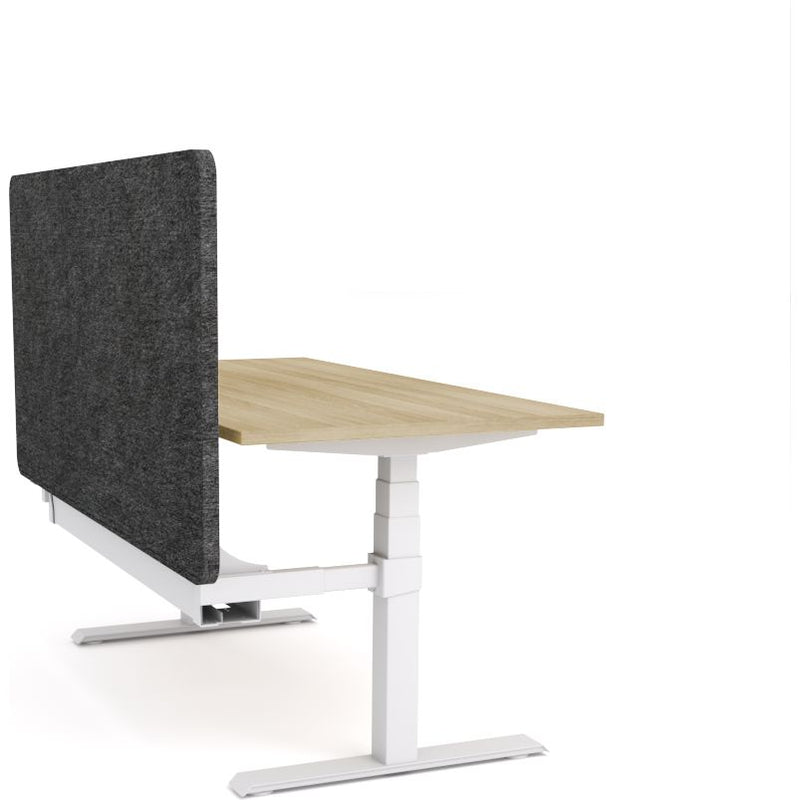 Dynamo Plus - Electric Height Adjustable Single Workstation With Screen (Charcoal Grey Screen)