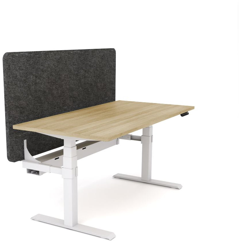 Dynamo Plus - Electric Height Adjustable Single Workstation With Screen (Charcoal Grey Screen)