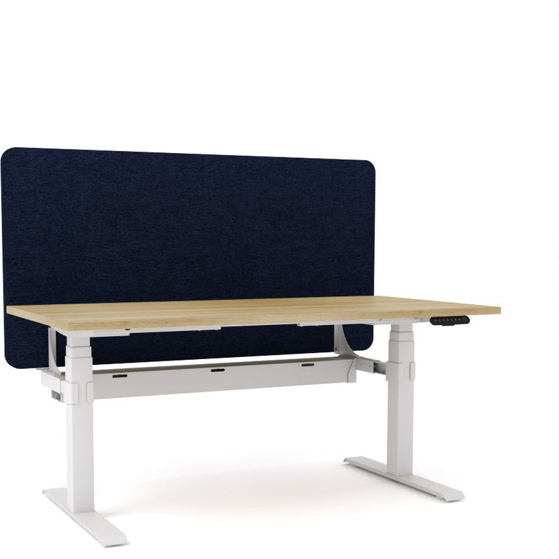 Dynamo Plus - Electric Height Adjustable Single Workstation With Screen (Dark Blue Screen)