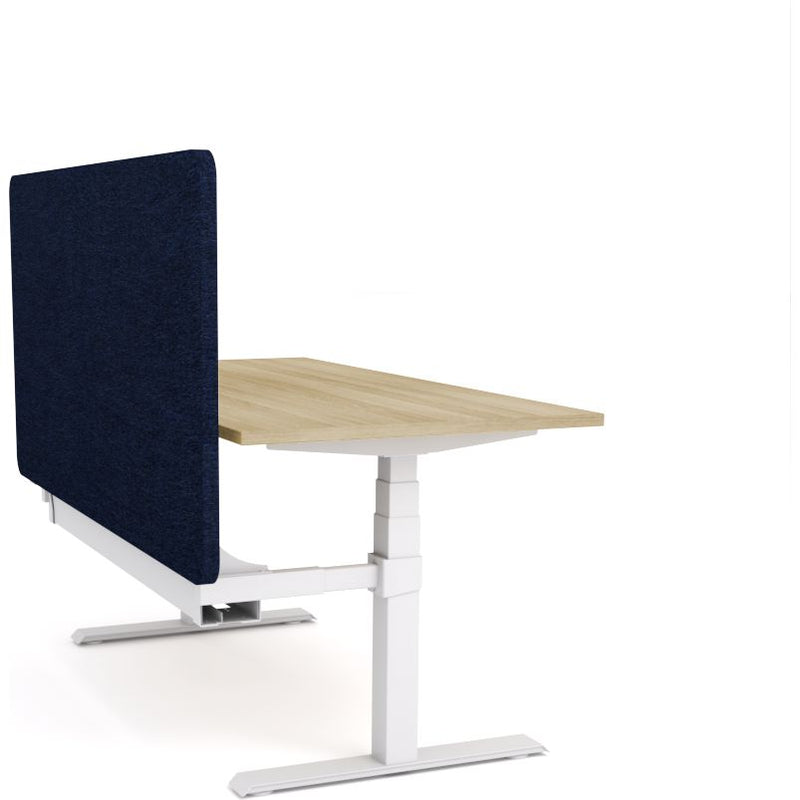 Dynamo Plus - Electric Height Adjustable Single Workstation With Screen (Dark Blue Screen)