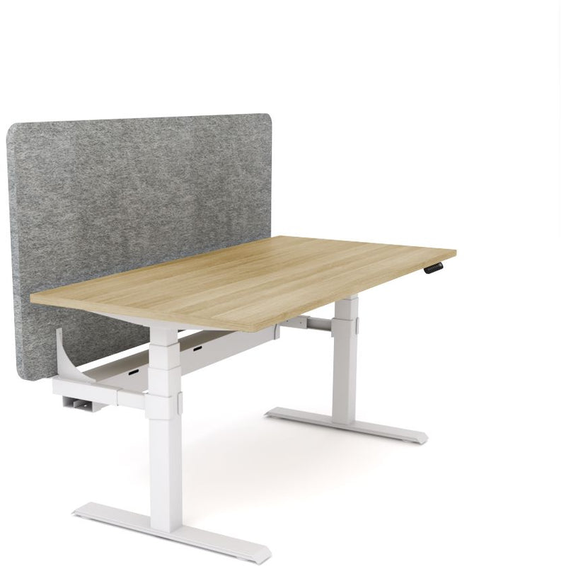 Dynamo Plus - Electric Height Adjustable Single Workstation With Screen (Grey Screen)