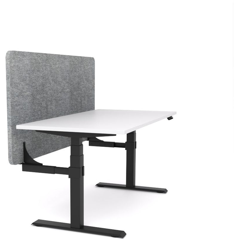 Dynamo Plus - Electric Height Adjustable Single Workstation With Screen (Grey Screen)