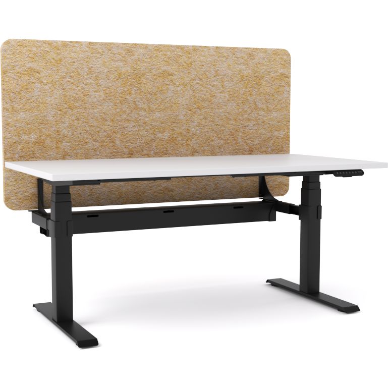 Dynamo Plus - Electric Height Adjustable Single Workstation With Screen (Mid Natural Screen)