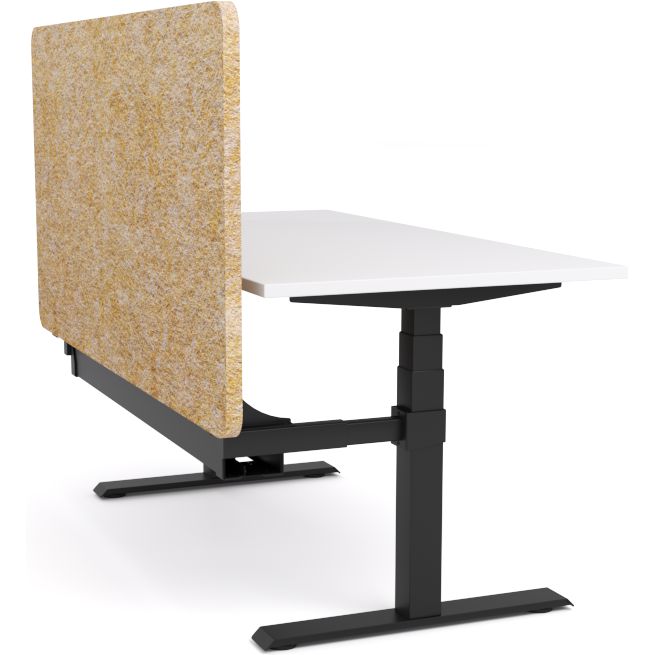 Dynamo Plus - Electric Height Adjustable Single Workstation With Screen (Mid Natural Screen)
