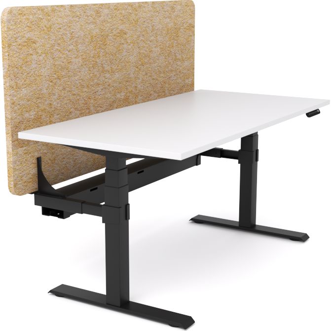 Dynamo Plus - Electric Height Adjustable Single Workstation With Screen (Mid Natural Screen)