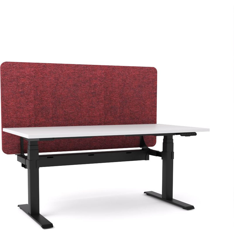 Dynamo Plus - Electric Height Adjustable Single Workstation With Screen (Maroon Screen)