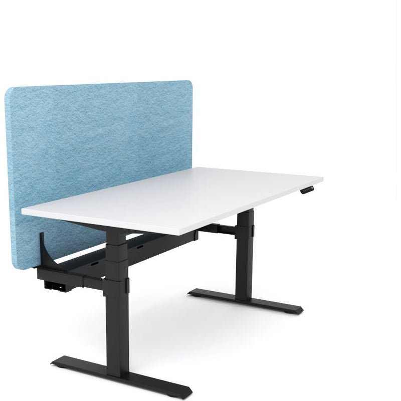 Dynamo Plus - Electric Height Adjustable Single Workstation With Screen (Pacific Blue Screen)