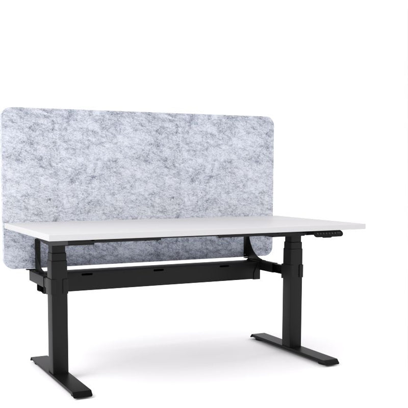 Dynamo Plus - Electric Height Adjustable Single Workstation With Screen (Marble Grey Screen)