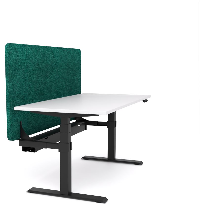 Dynamo Plus - Electric Height Adjustable Single Workstation With Screen (Peacock Screen)