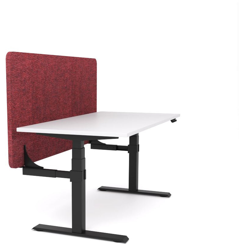 Dynamo Plus - Electric Height Adjustable Single Workstation With Screen (Maroon Screen)