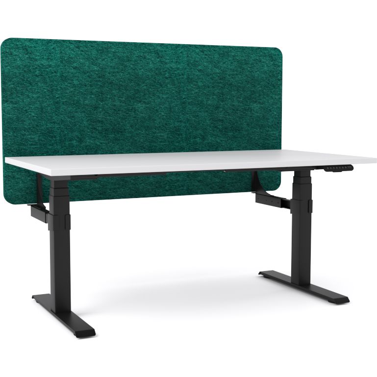 Dynamo Plus - Electric Height Adjustable Single Workstation With Screen (Peacock Screen)