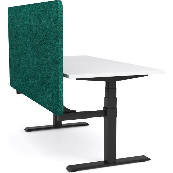 Dynamo Plus - Electric Height Adjustable Single Workstation With Screen (Peacock Screen)