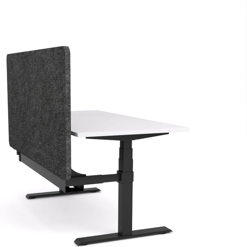 Dynamo Plus - Electric Height Adjustable Single Workstation With Screen (Charcoal Grey Screen)