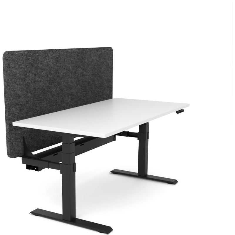 Dynamo Plus - Electric Height Adjustable Single Workstation With Screen (Charcoal Grey Screen)