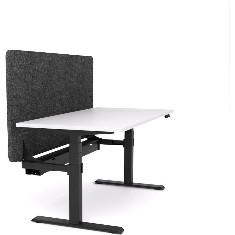 Dynamo Plus - Electric Height Adjustable Single Workstation With Screen (Charcoal Grey Screen)