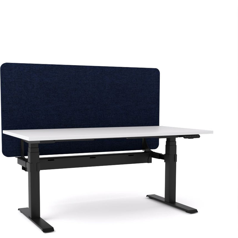 Dynamo Plus - Electric Height Adjustable Single Workstation With Screen (Dark Blue Screen)
