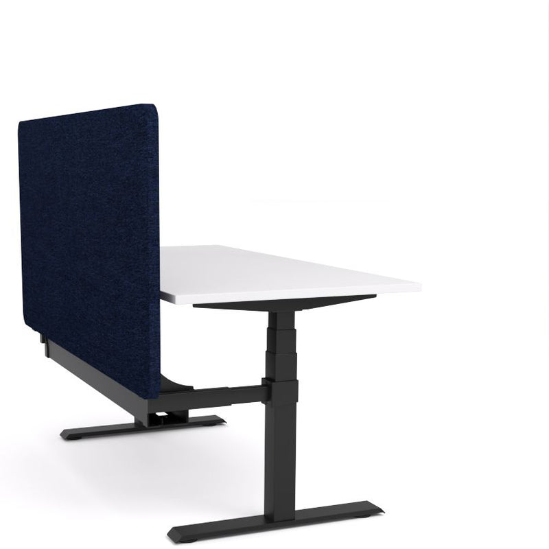 Dynamo Plus - Electric Height Adjustable Single Workstation With Screen (Dark Blue Screen)