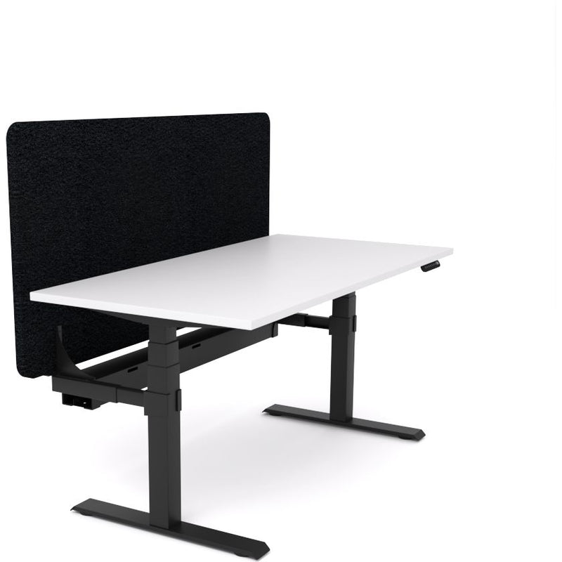 Dynamo Plus - Electric Height Adjustable Single Workstation With Screen (Black Screen)