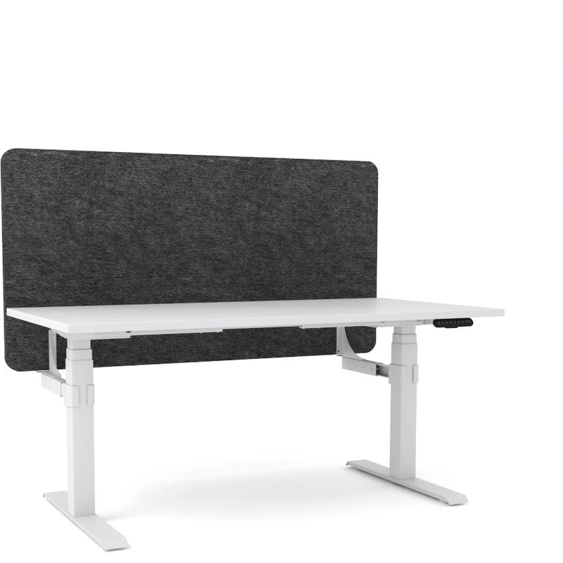 Dynamo Plus - Electric Height Adjustable Single Workstation With Screen (Charcoal Grey Screen)
