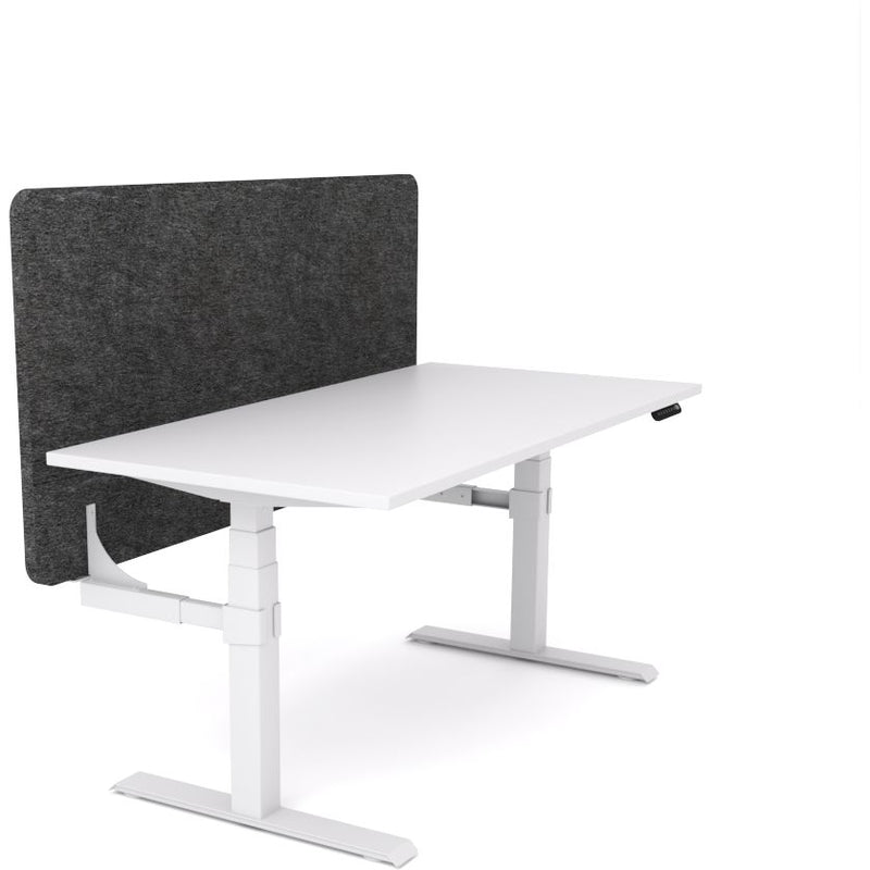 Dynamo Plus - Electric Height Adjustable Single Workstation With Screen (Charcoal Grey Screen)