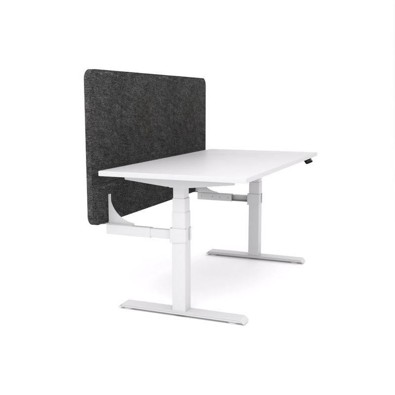 Dynamo Plus - Electric Height Adjustable Single Workstation With Screen (Charcoal Grey Screen)