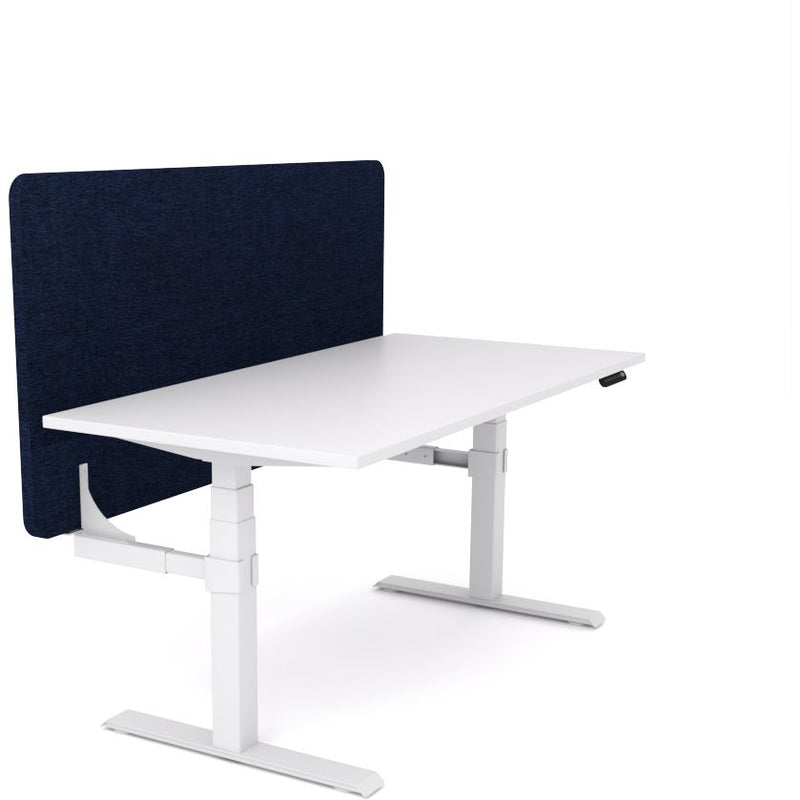 Dynamo Plus - Electric Height Adjustable Single Workstation With Screen (Dark Blue Screen)
