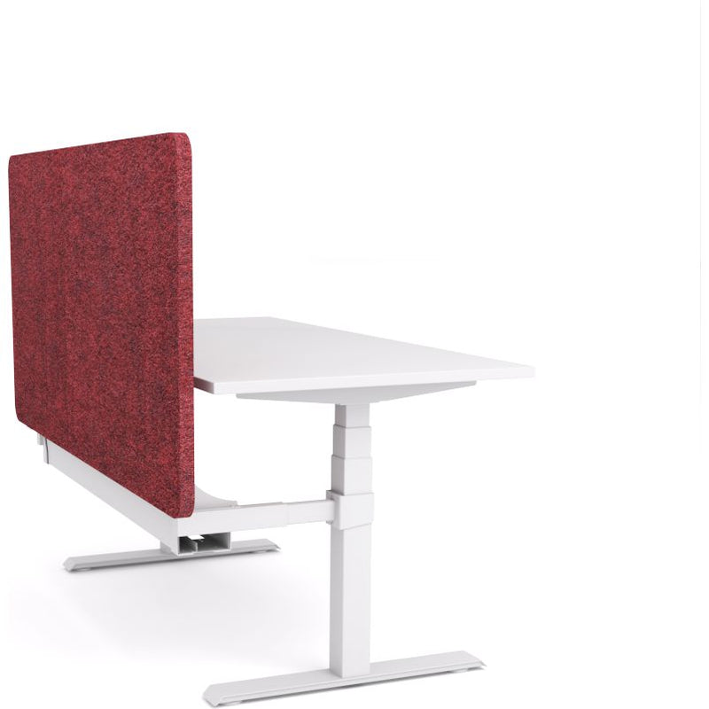 Dynamo Plus - Electric Height Adjustable Single Workstation With Screen (Maroon Screen)