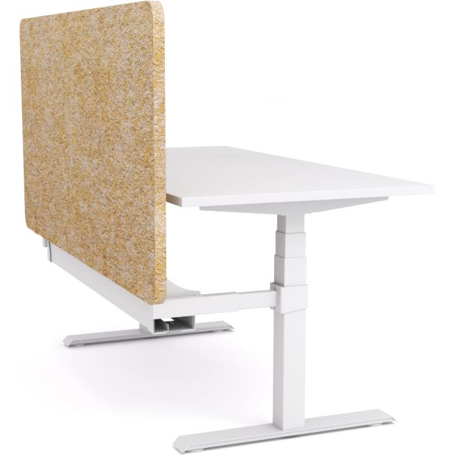 Dynamo Plus - Electric Height Adjustable Single Workstation With Screen (Mid Natural Screen)