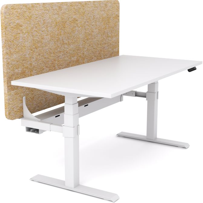 Dynamo Plus - Electric Height Adjustable Single Workstation With Screen (Mid Natural Screen)