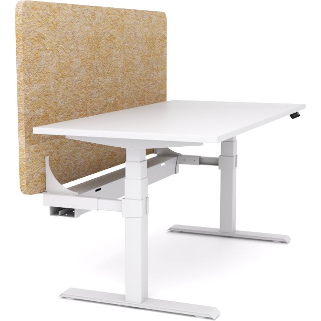 Dynamo Plus - Electric Height Adjustable Single Workstation With Screen (Mid Natural Screen)