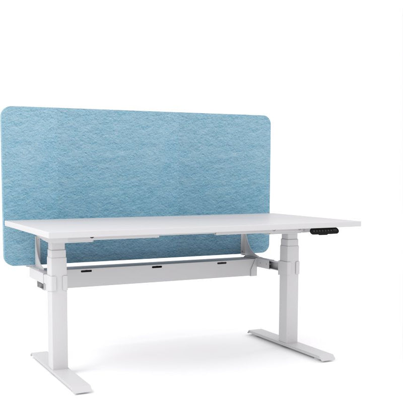 Dynamo Plus - Electric Height Adjustable Single Workstation With Screen (Pacific Blue Screen)