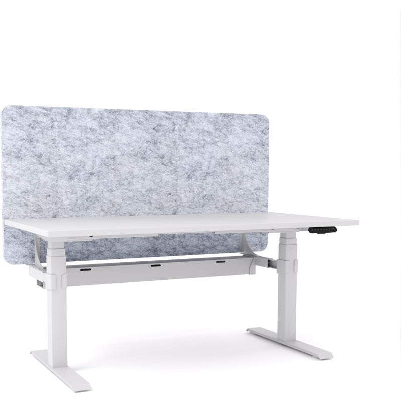 Dynamo Plus - Electric Height Adjustable Single Workstation With Screen (Marble Grey Screen)