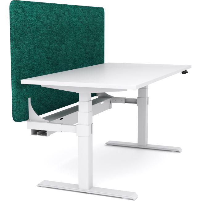 Dynamo Plus - Electric Height Adjustable Single Workstation With Screen (Peacock Screen)