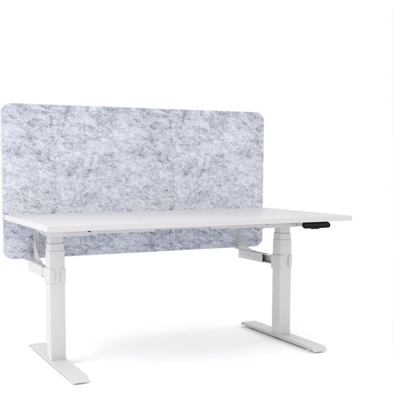 Dynamo Plus - Electric Height Adjustable Single Workstation With Screen (Marble Grey Screen)