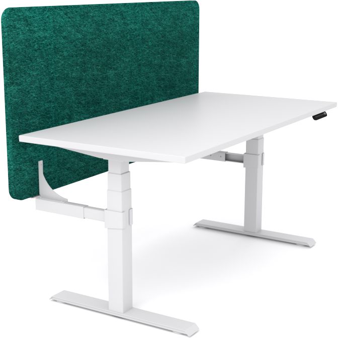 Dynamo Plus - Electric Height Adjustable Single Workstation With Screen (Peacock Screen)