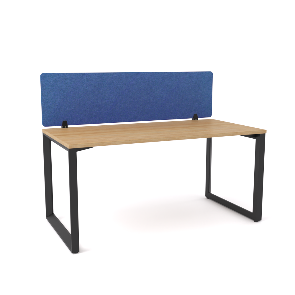 California Office Workstations (Loop Legs) 1-User Single-Sided Desk With AcoustiQ Screen (Cobalt Blue Screen)-Elite Office Furniture
