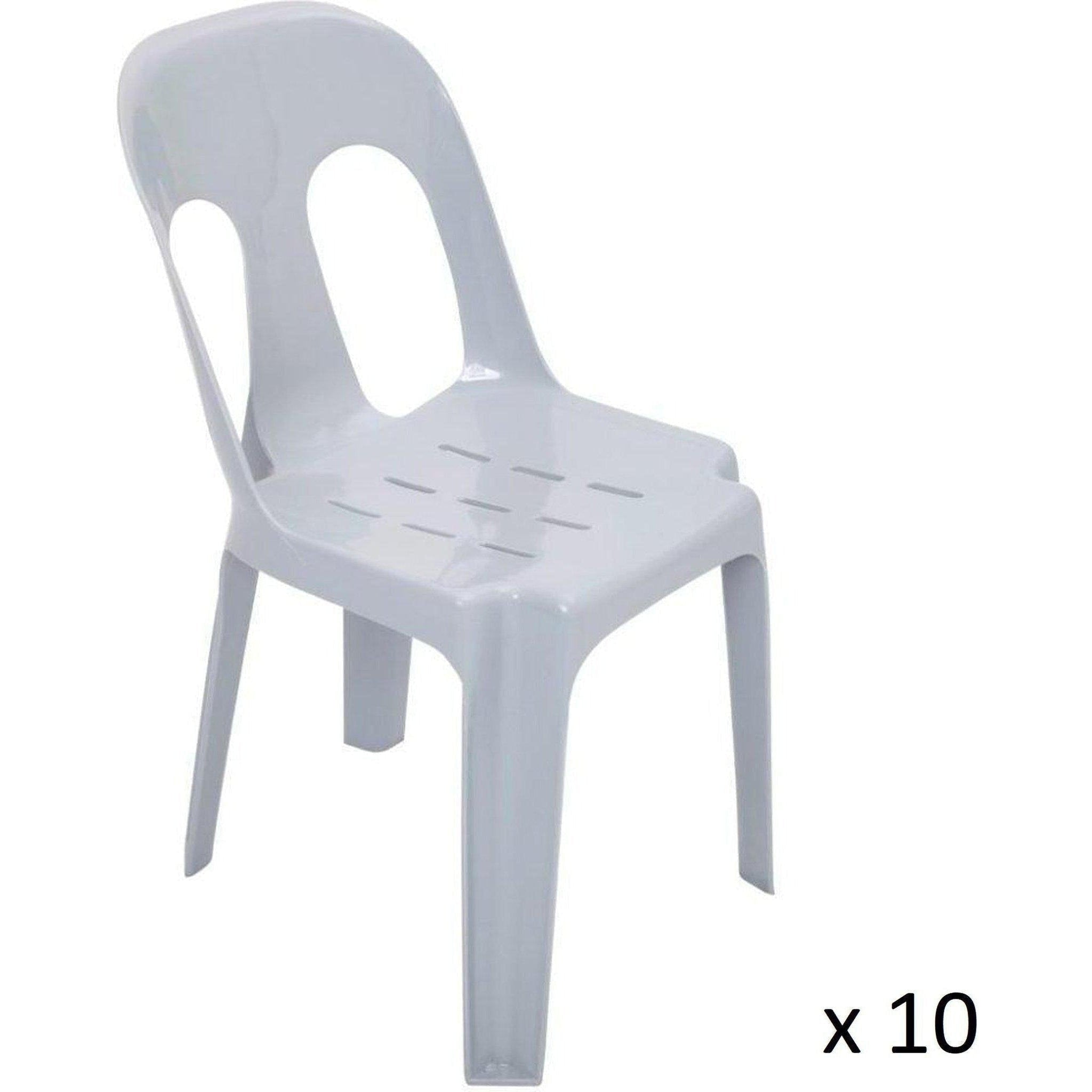 Set of 10 Heavy Duty Poly Chairs - PIPEE