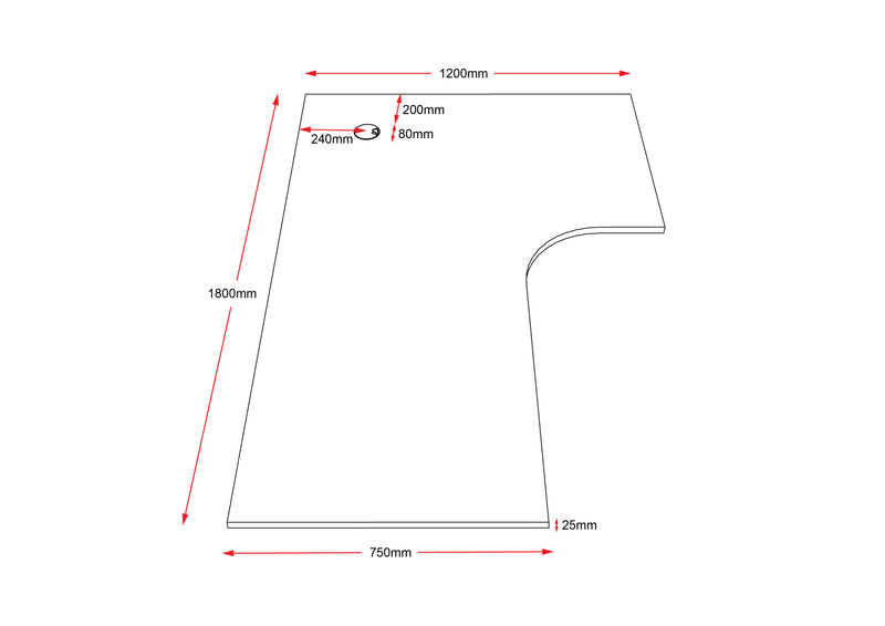 Corner Workstation Table Top