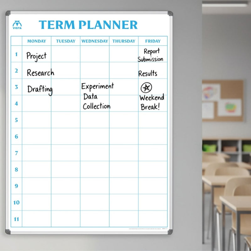 Vista Printed Magnetic Whiteboard Planner 1 Term