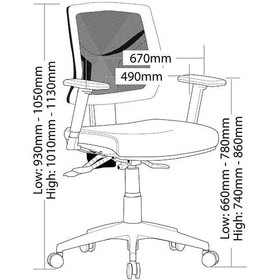 Vesta 2 Lever Mesh Back Square Seat Task Chair