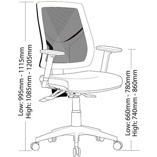 Vesta 2 Lever Mesh Back Square Seat Task Chair