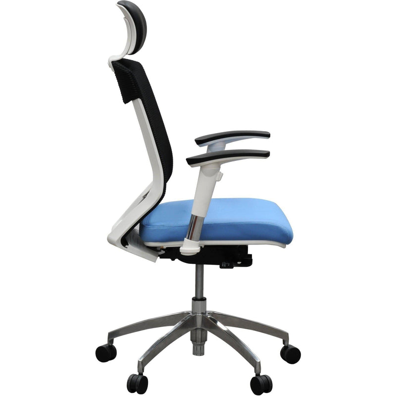 Vogue Mesh Back Chair - White Frame/Aluminium Base