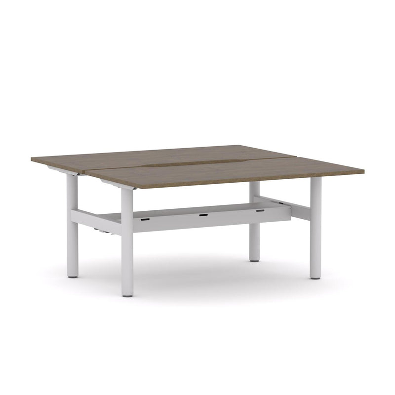 Agile Fixed Round 2-Person Double-sided Desk Workstation