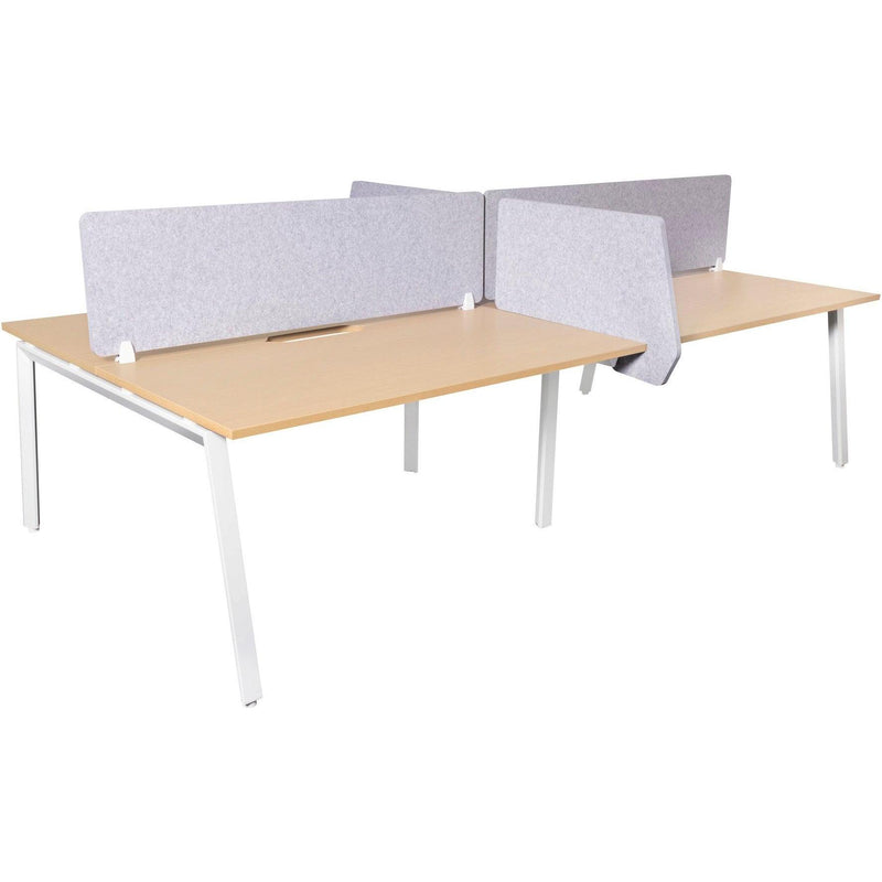 Daytona 4 Person Double Sided Workstation - With Screen + Side On Slider